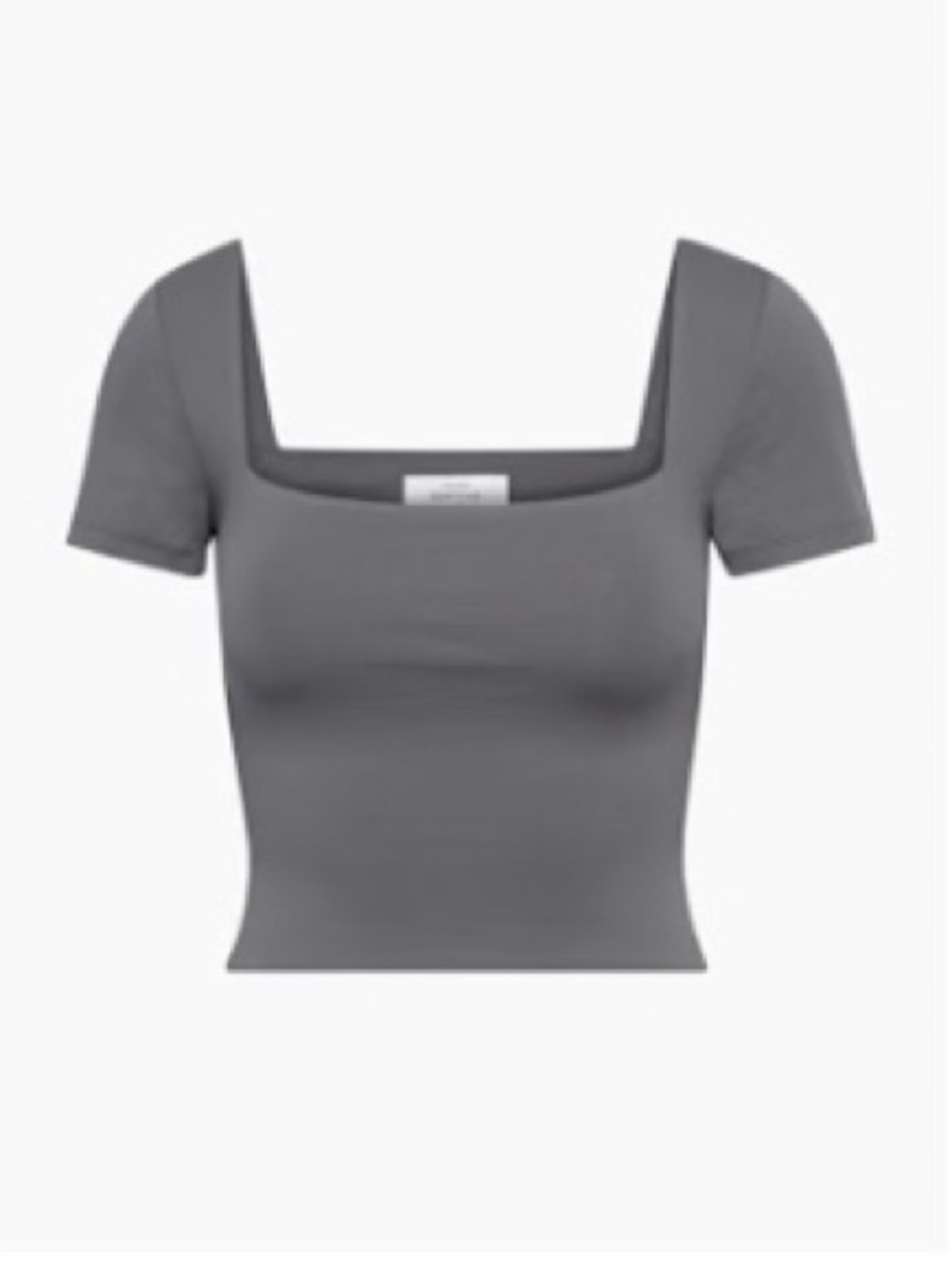 Aritzia Contour Square Neck Short Sleeve - Charcoal Gray